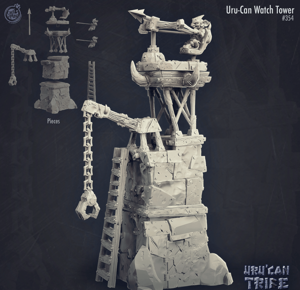 3D Printed Cast n Play Uru-Can Watchtower UruCan Tribe 28mm 32mm D&D