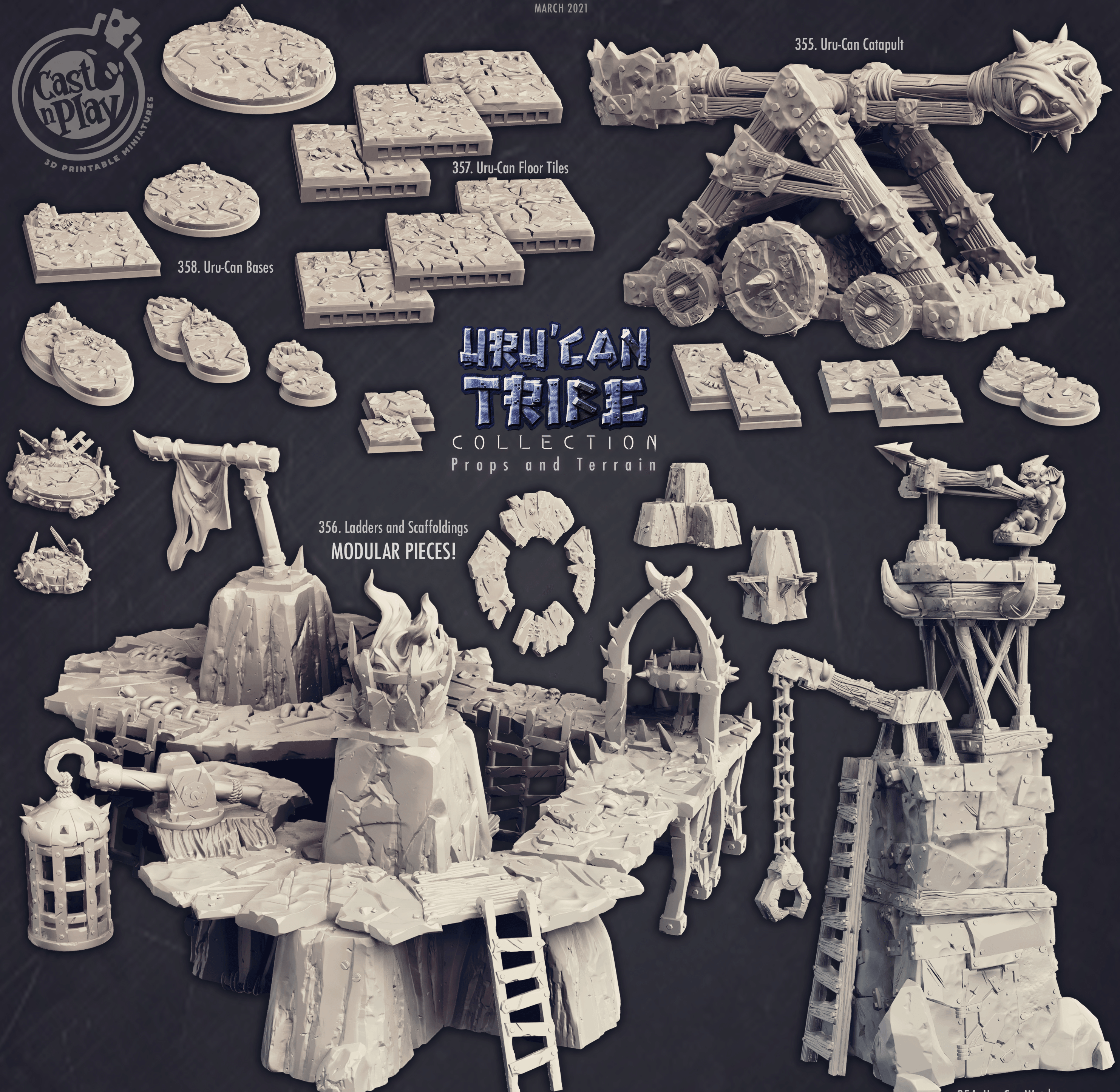 3D Printed Cast n Play Uru-Can Watchtower UruCan Tribe 28mm 32mm D&D