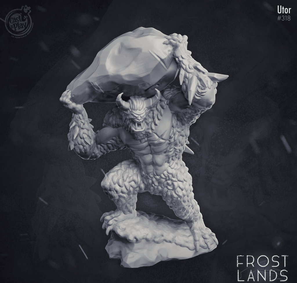 3D Printed Cast n Play Utor Yeti Frostlands 28mm 32mm D&D