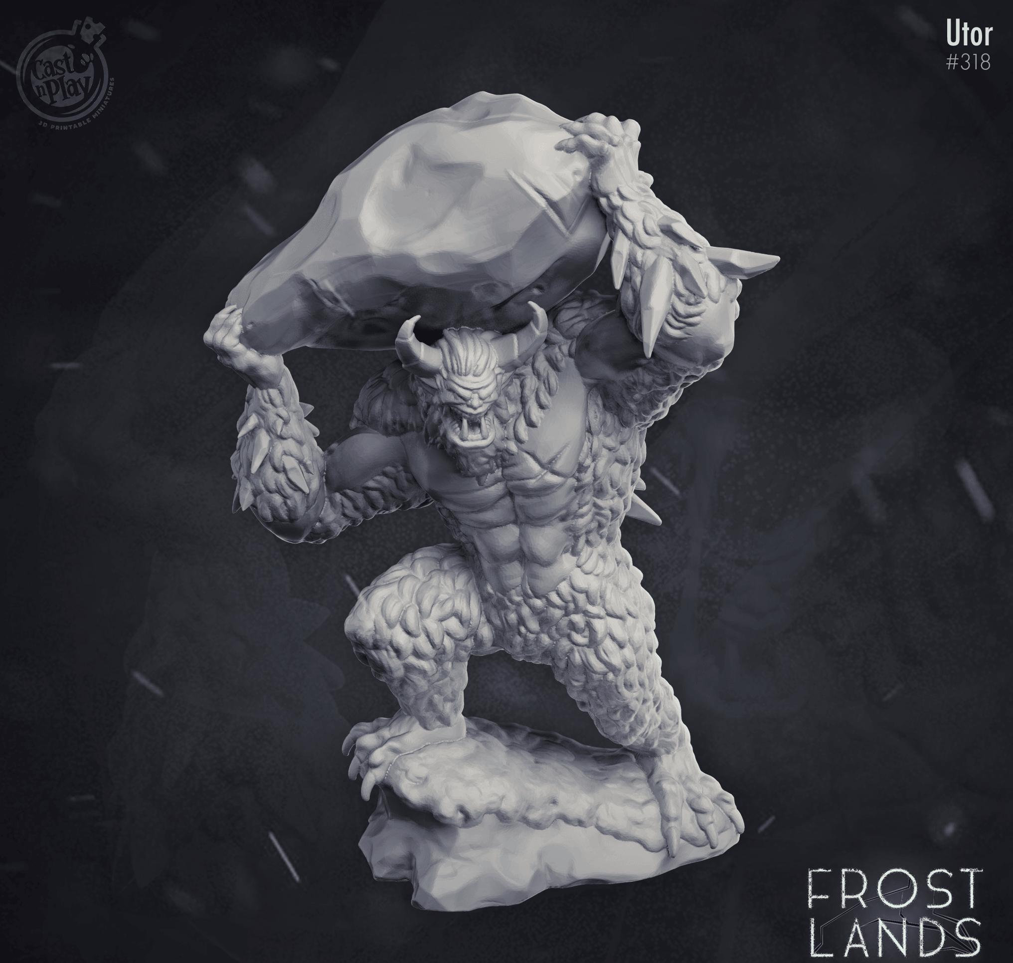 3D Printed Cast n Play Utor Yeti Frostlands 28mm 32mm D&D