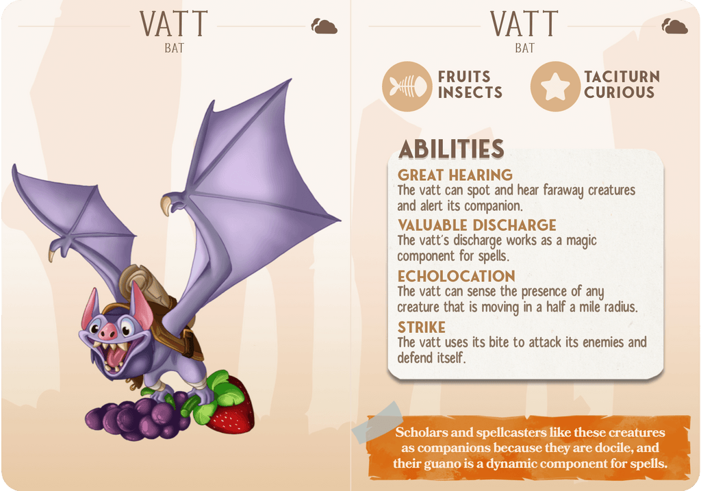 3D Printed Cast n Play Vatt - Bat Companions 28mm 32mm D&D