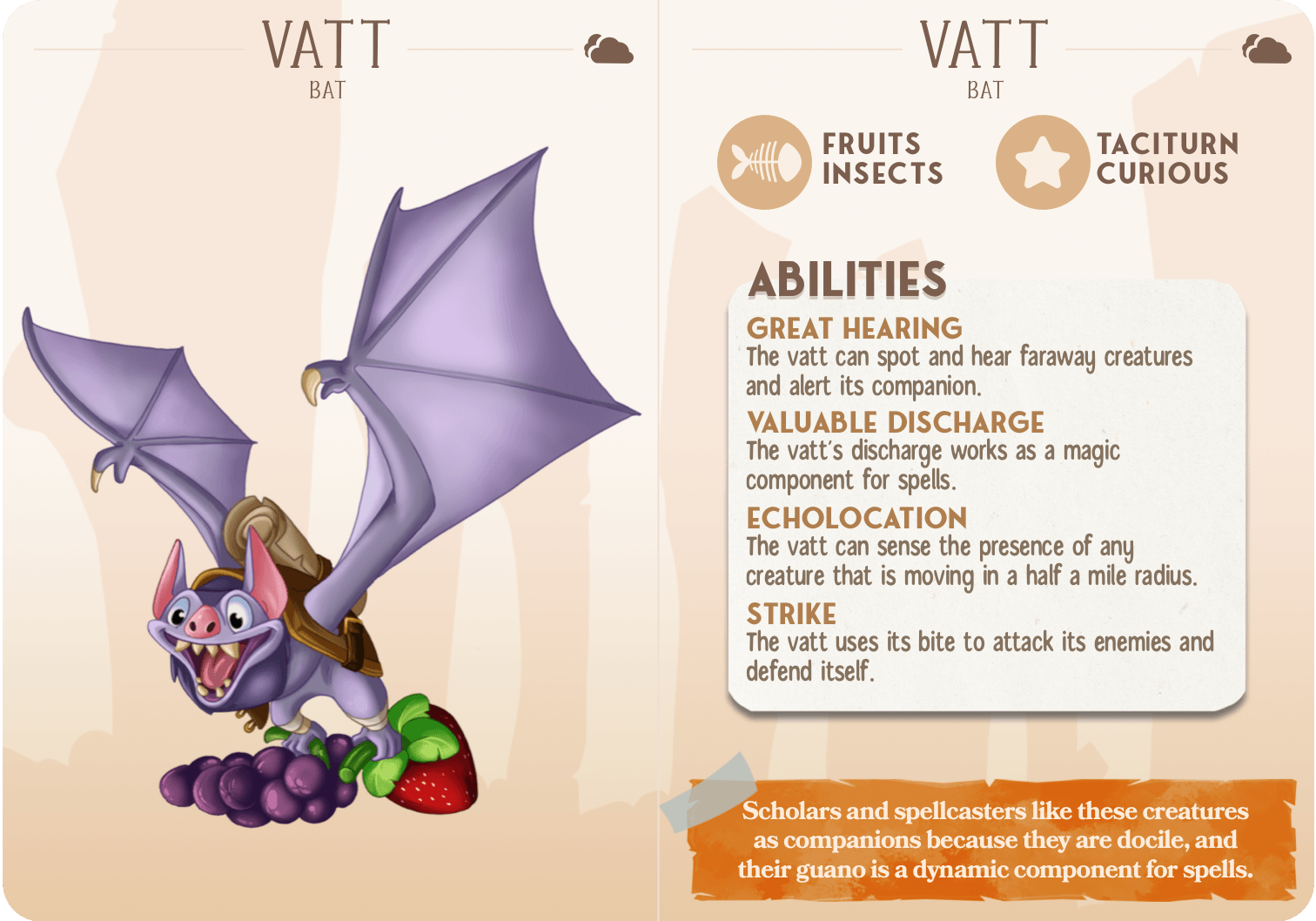 3D Printed Cast n Play Vatt - Bat Companions 28mm 32mm D&D