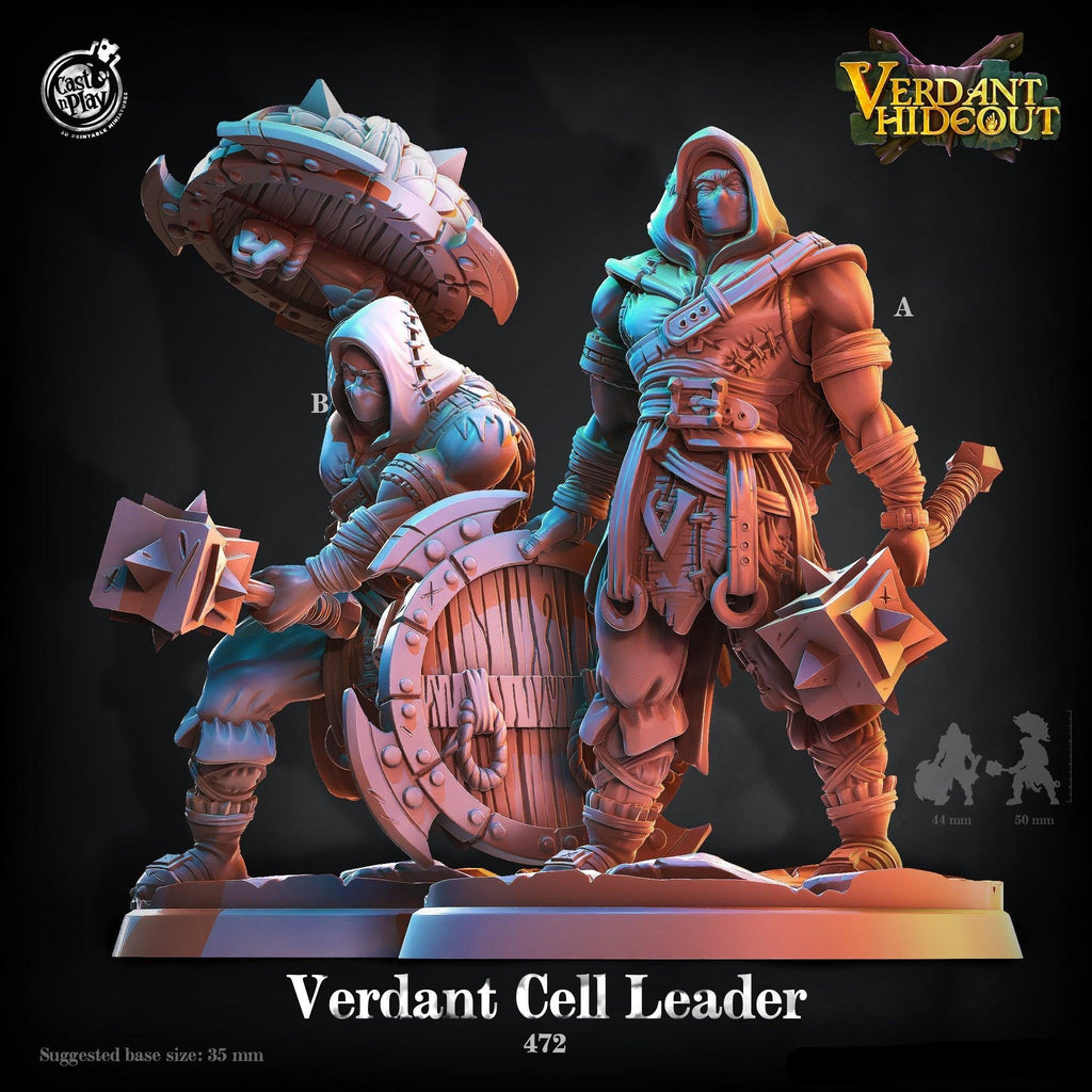 3D Printed Cast n Play Verdant Cell Leader Bandit Captain 28mm 32mm D&D