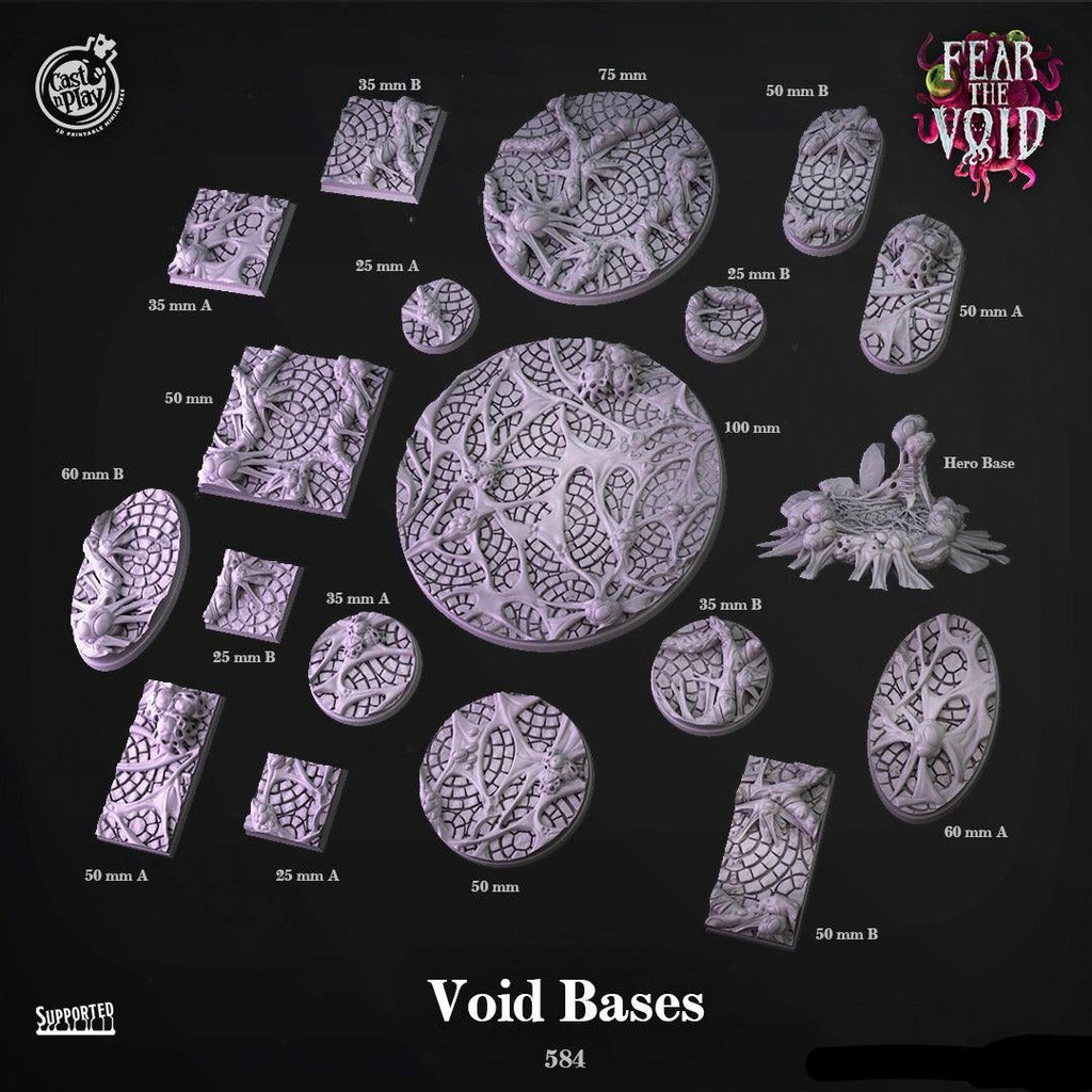 3D Printed Cast n Play Void Bases Fear the Void Set 28mm 32mm D&D