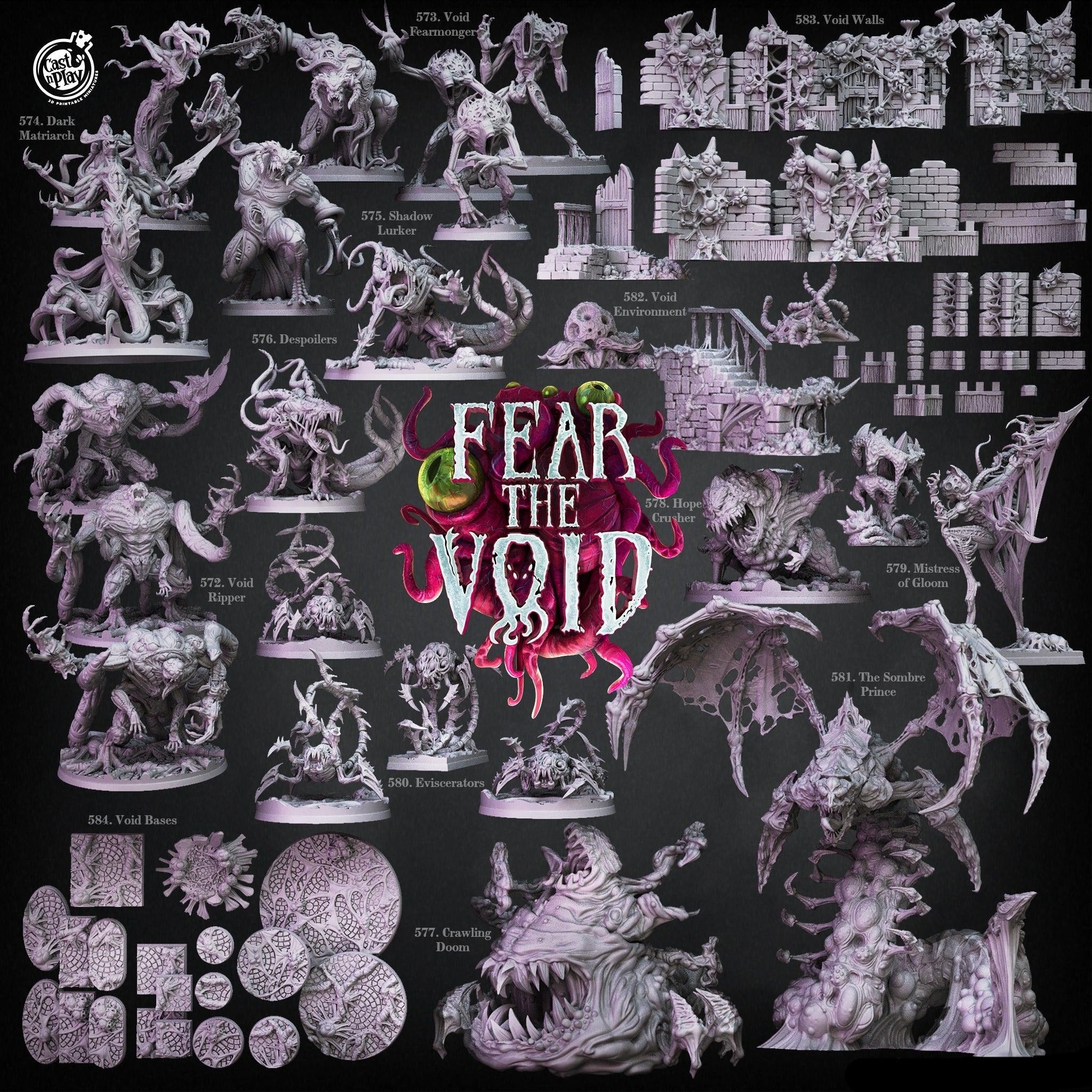 3D Printed Cast n Play Void Walls Terrain Fear the Void 28mm 32mm D&D