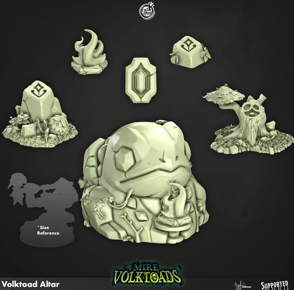 3D Printed Cast n Play Volktoad Altar Mire Volktoads Set 28mm 32mm D&D