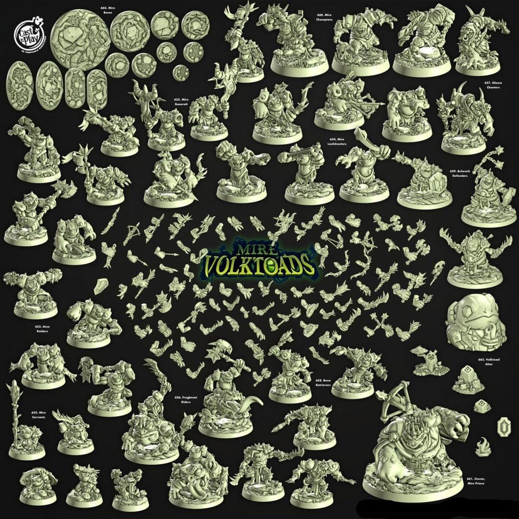 3D Printed Cast n Play Volktoad Altar Mire Volktoads Set 28mm 32mm D&D