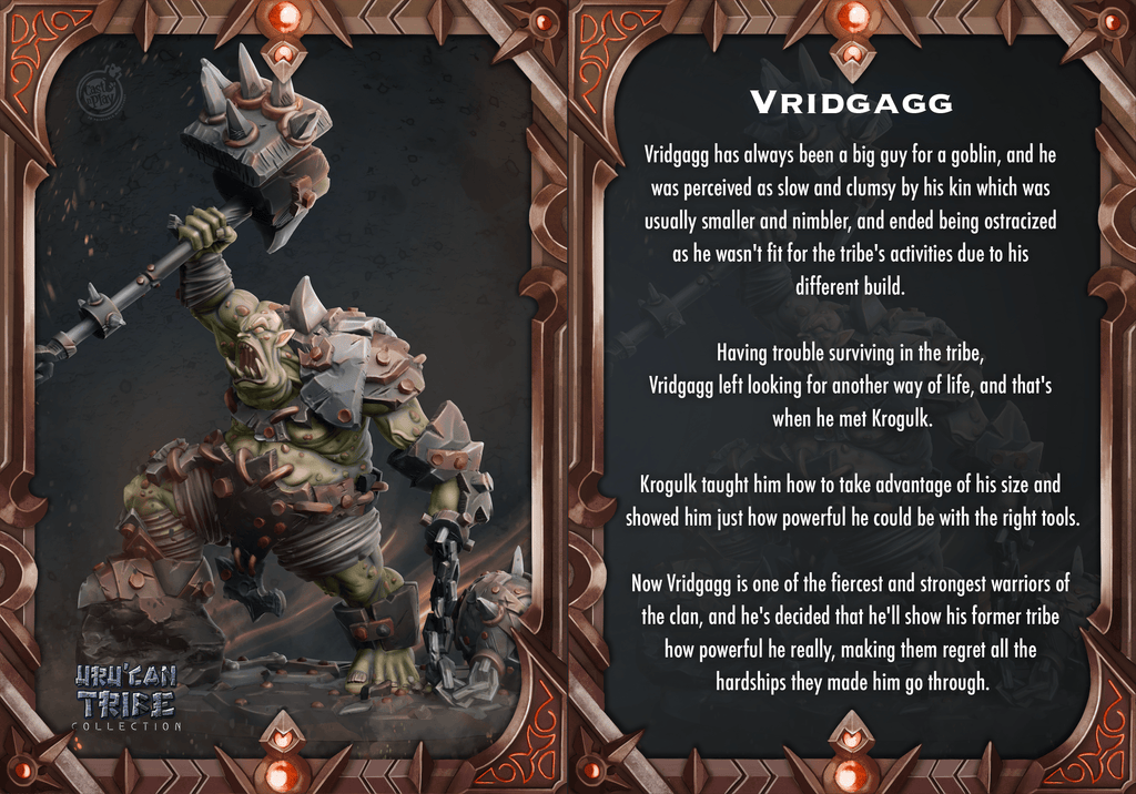 3D Printed Cast n Play Vridgagg Orge Uru'Can Tribe 28mm 32mm D&D