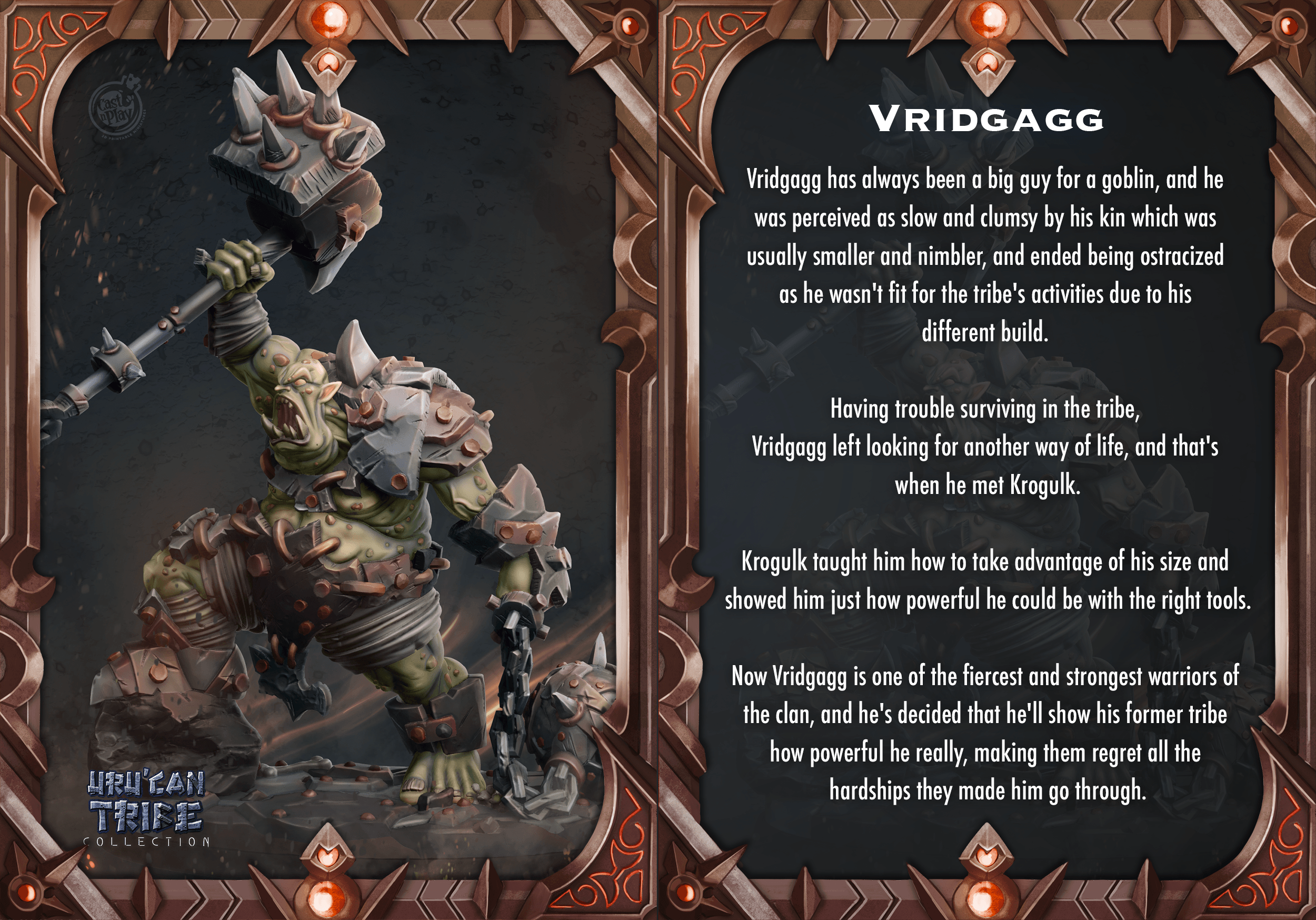 3D Printed Cast n Play Vridgagg Orge Uru'Can Tribe 28mm 32mm D&D