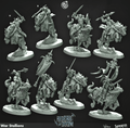 3D Printed Cast n Play War Stallions Riders of Doom Set 28mm 32mm D&D