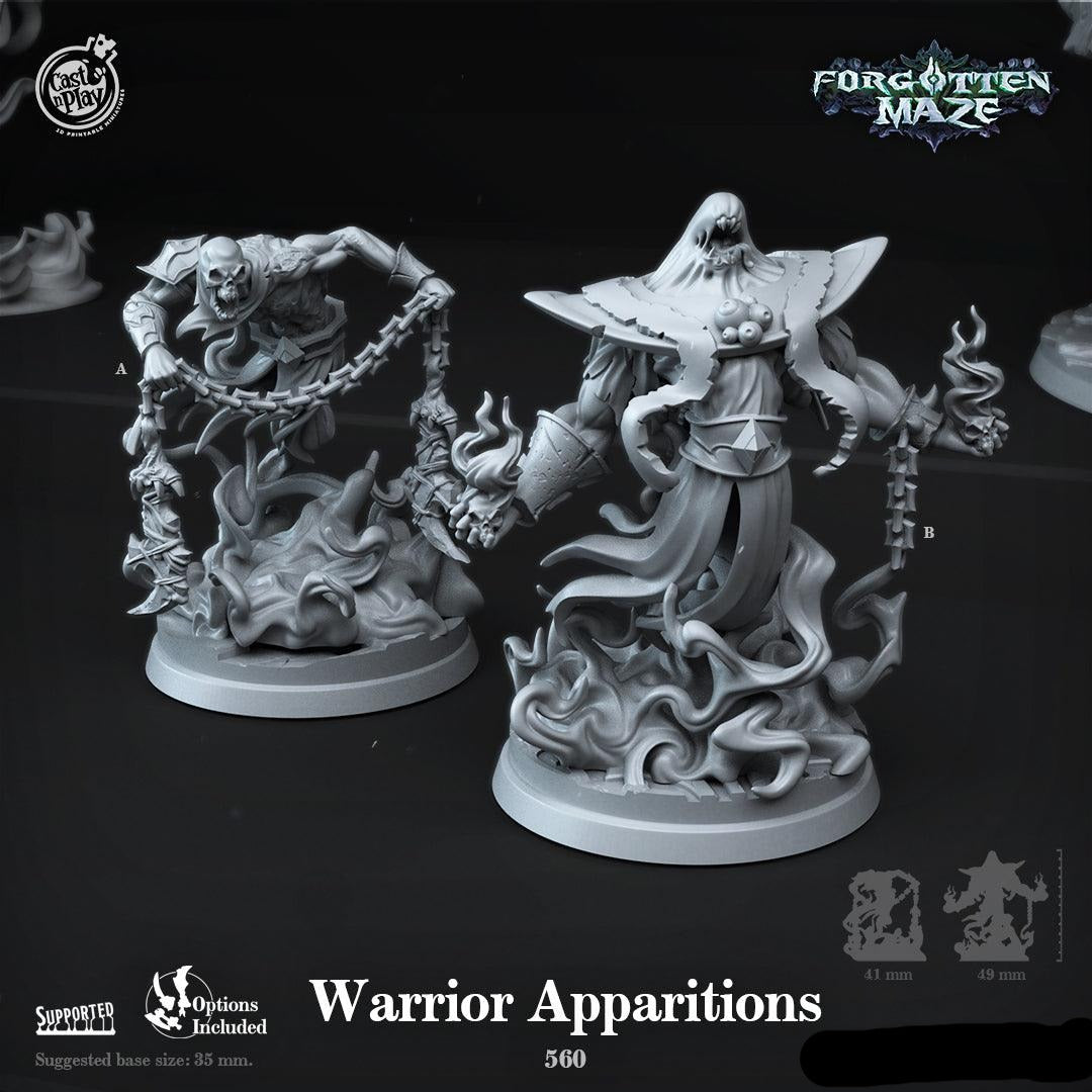 3D Printed Cast n Play Warrior Apparitions Forgotten Maze 28mm 32mm D&D