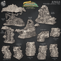 3D Printed Cast n Play Waterfalls and River Tiles Jungle Terrain Set Terrain Essentials Nature 28mm 32mm D&D