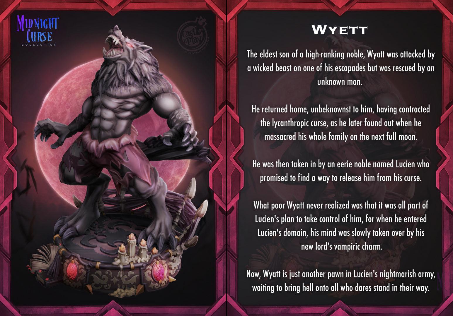 3D Printed Cast n Play Wyett Werewolf Midnight Curse 28mm 32mm D&D