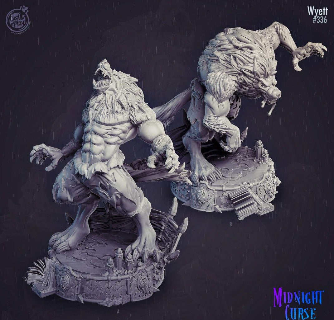 3D Printed Cast n Play Wyett Werewolf Midnight Curse 28mm 32mm D&D
