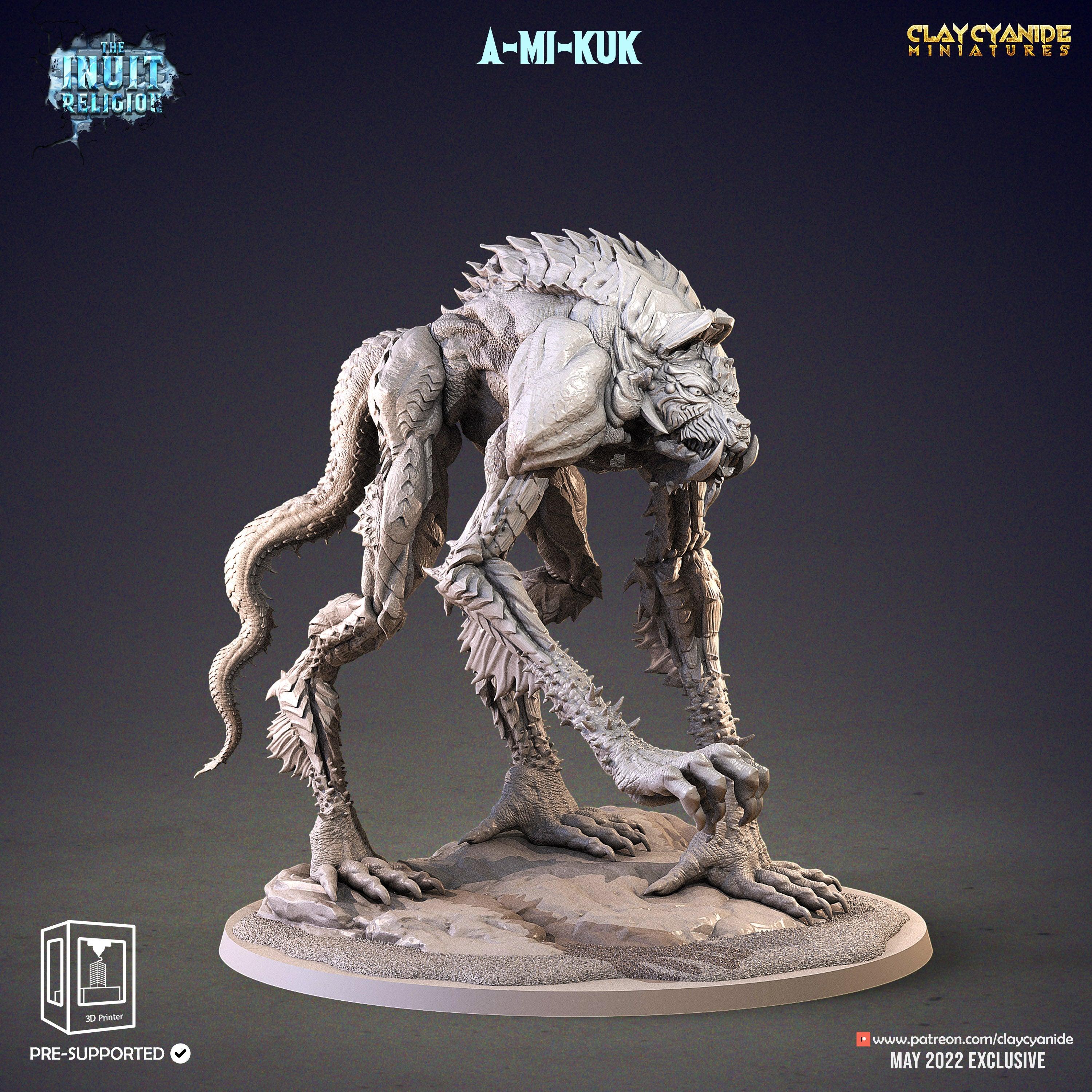 3D Printed Clay Cyanide A-mi-kuk Inuit Religion Ragnarok D&D