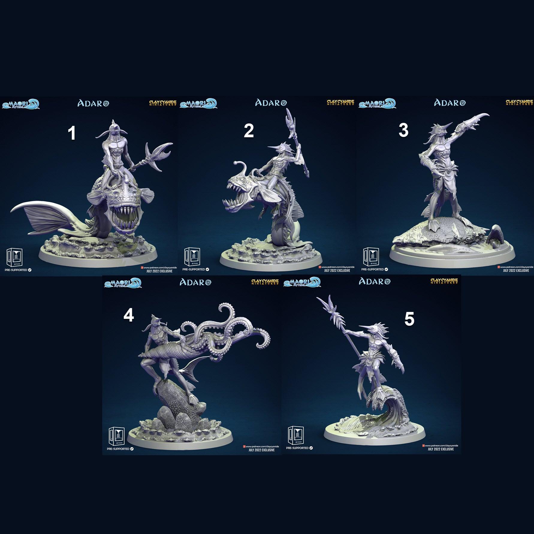 3D Printed Clay Cyanide Adaro Riders Set Maori Mythos 28mm-32mm Ragnarok D&D