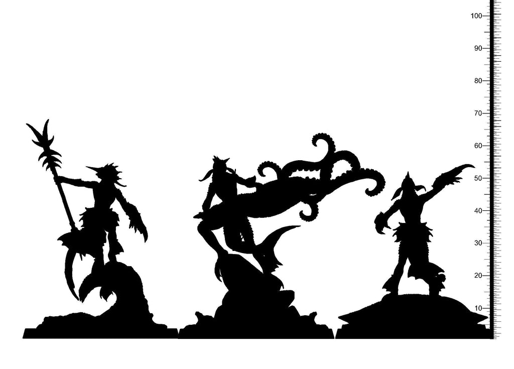 3D Printed Clay Cyanide Adaro Riders Set Maori Mythos 28mm-32mm Ragnarok D&D
