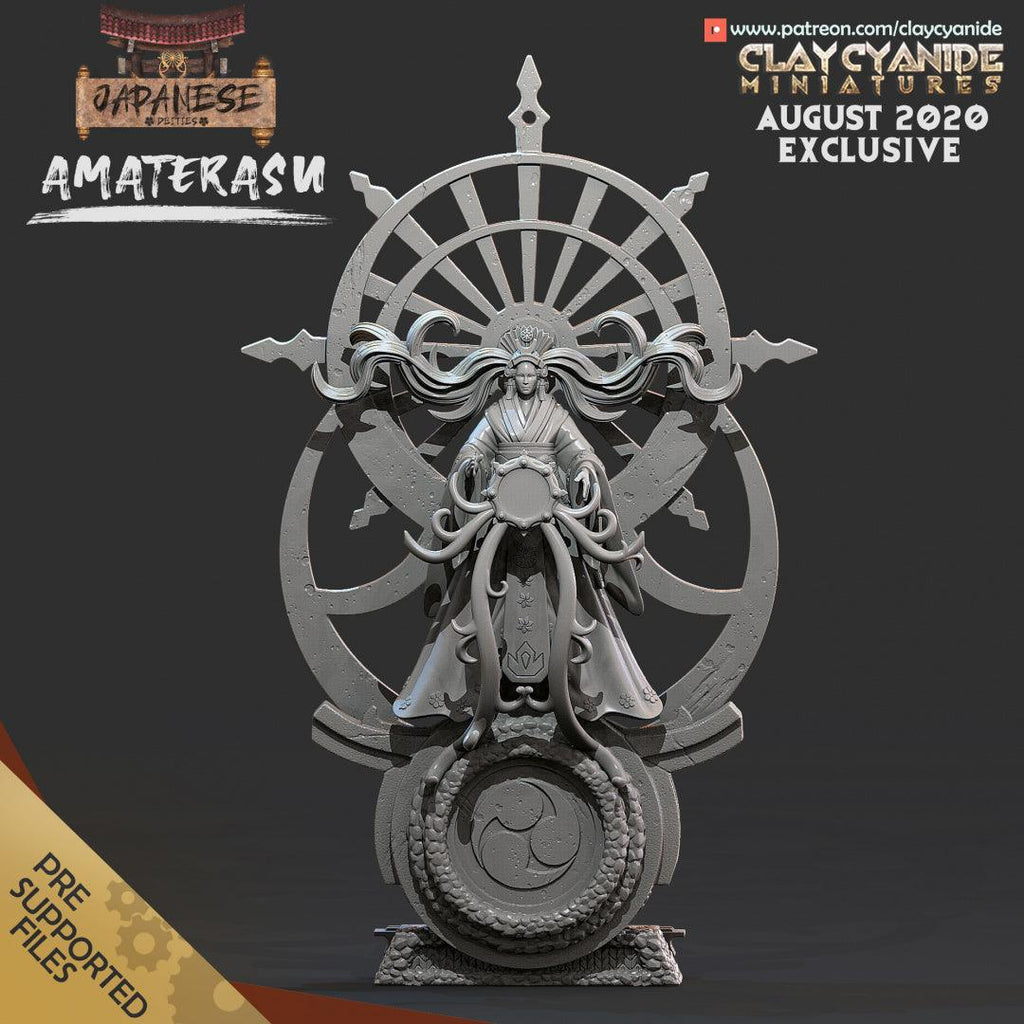 3D Printed Clay Cyanide Amaterasu Japanese Deities Ragnarok D&D