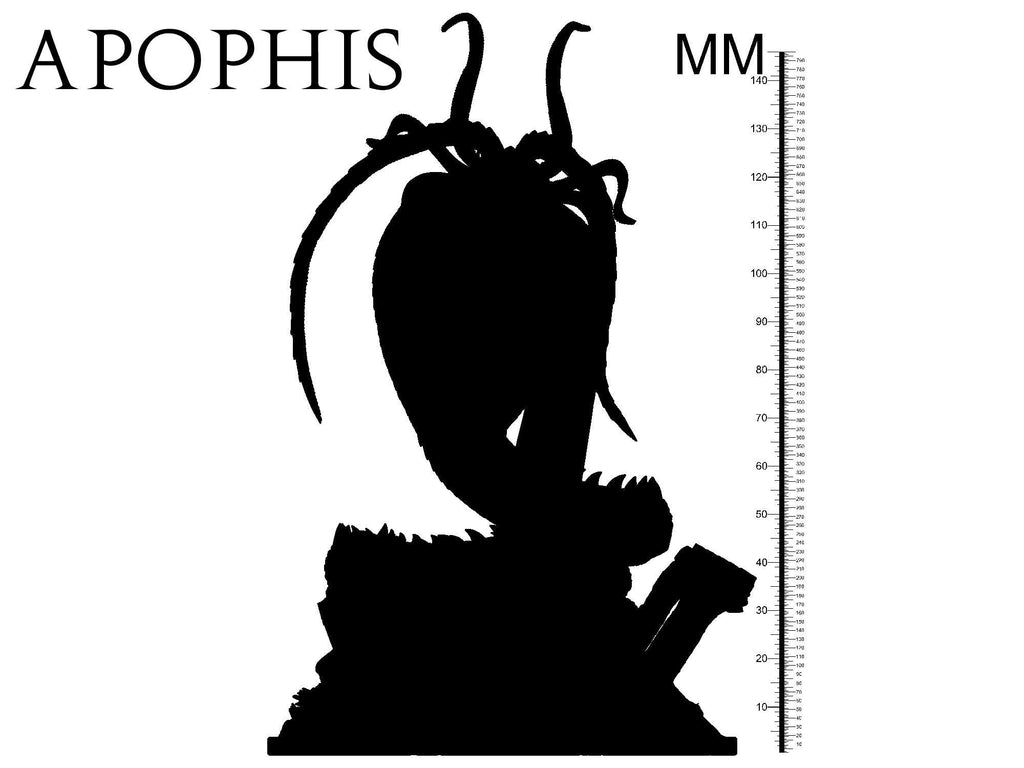 3D Printed Clay Cyanide Apophis Egyptian Mythology 28 32 mm D&D