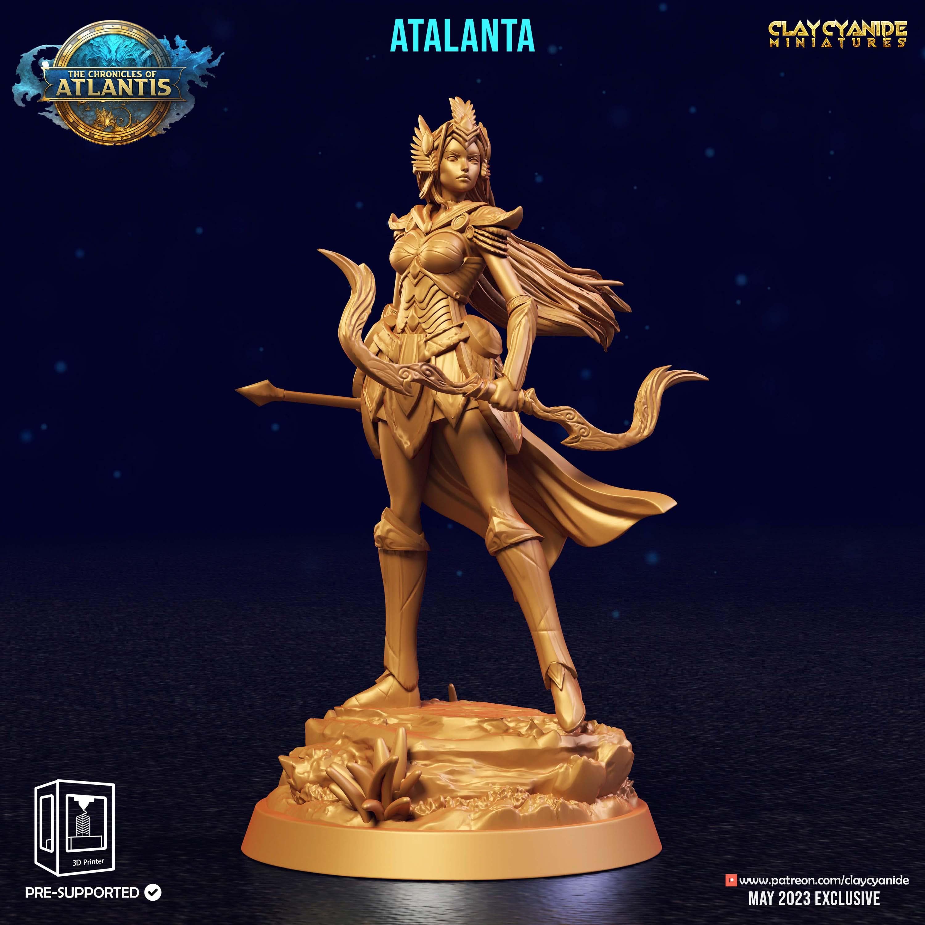 3D Printed Clay Cyanide Atalanta The Chronicles of Atlantis 28 32 mm D&D