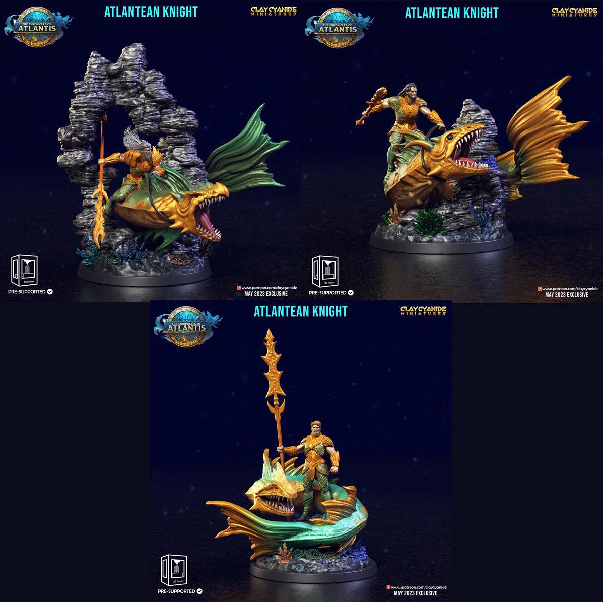 3D Printed Clay Cyanide Atlantean Knights The Chronicles of Atlantis 28 32 mm D&D
