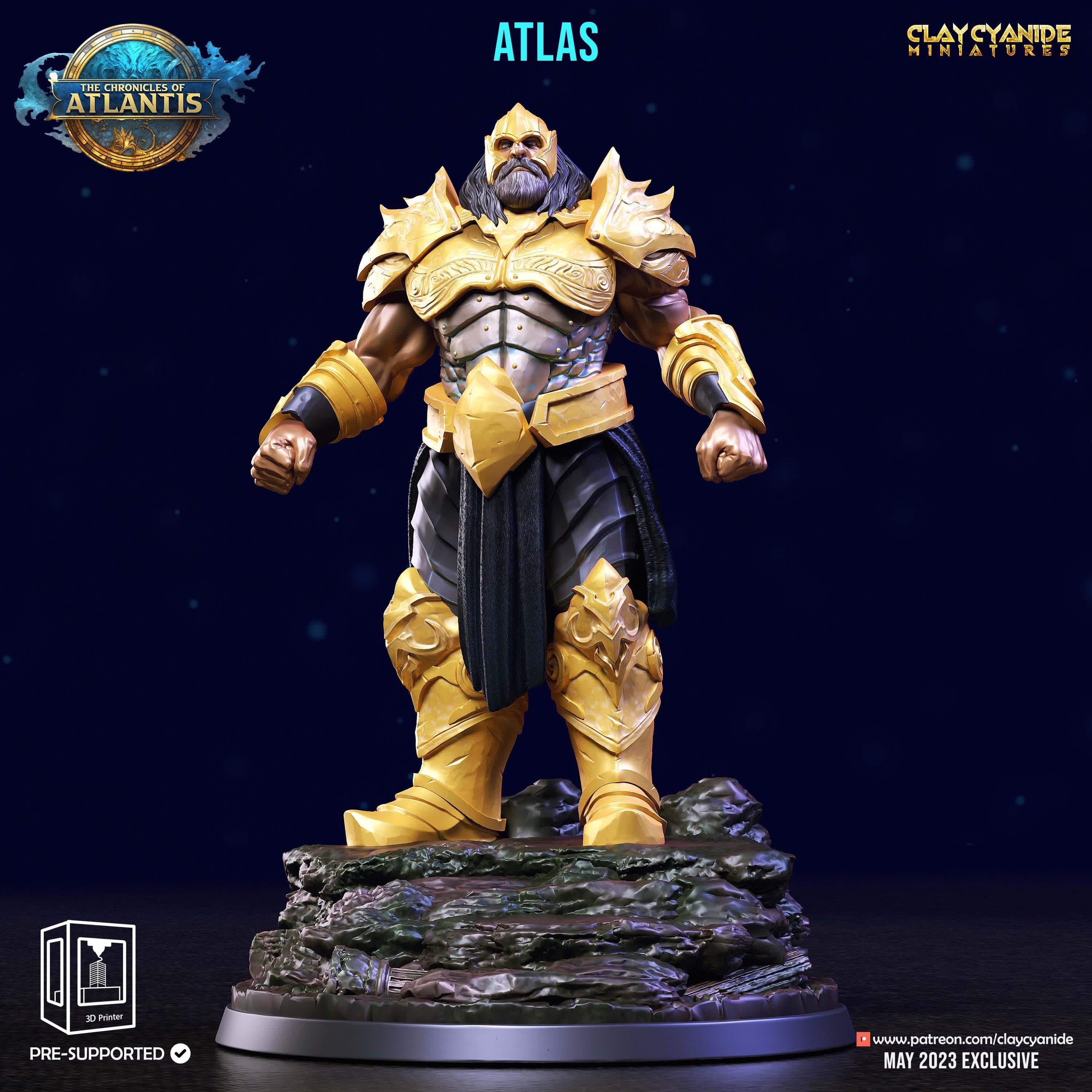3D Printed Clay Cyanide Atlantis The Chronicles of Atlantis 28 32 mm D&D