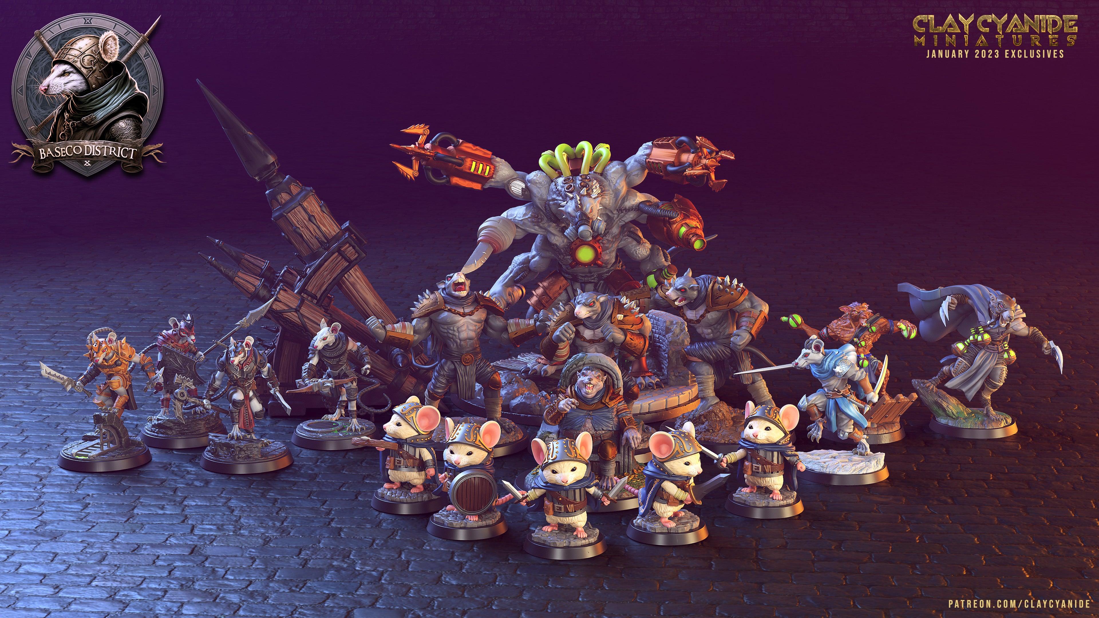 3D Printed Clay Cyanide Baseco District Factions Tribes Ragnarok D&D