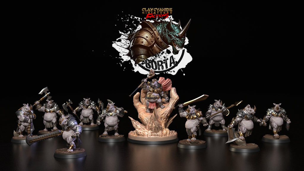3D Printed Clay Cyanide Battle Borta Factions Tribe Ragnarok D&D