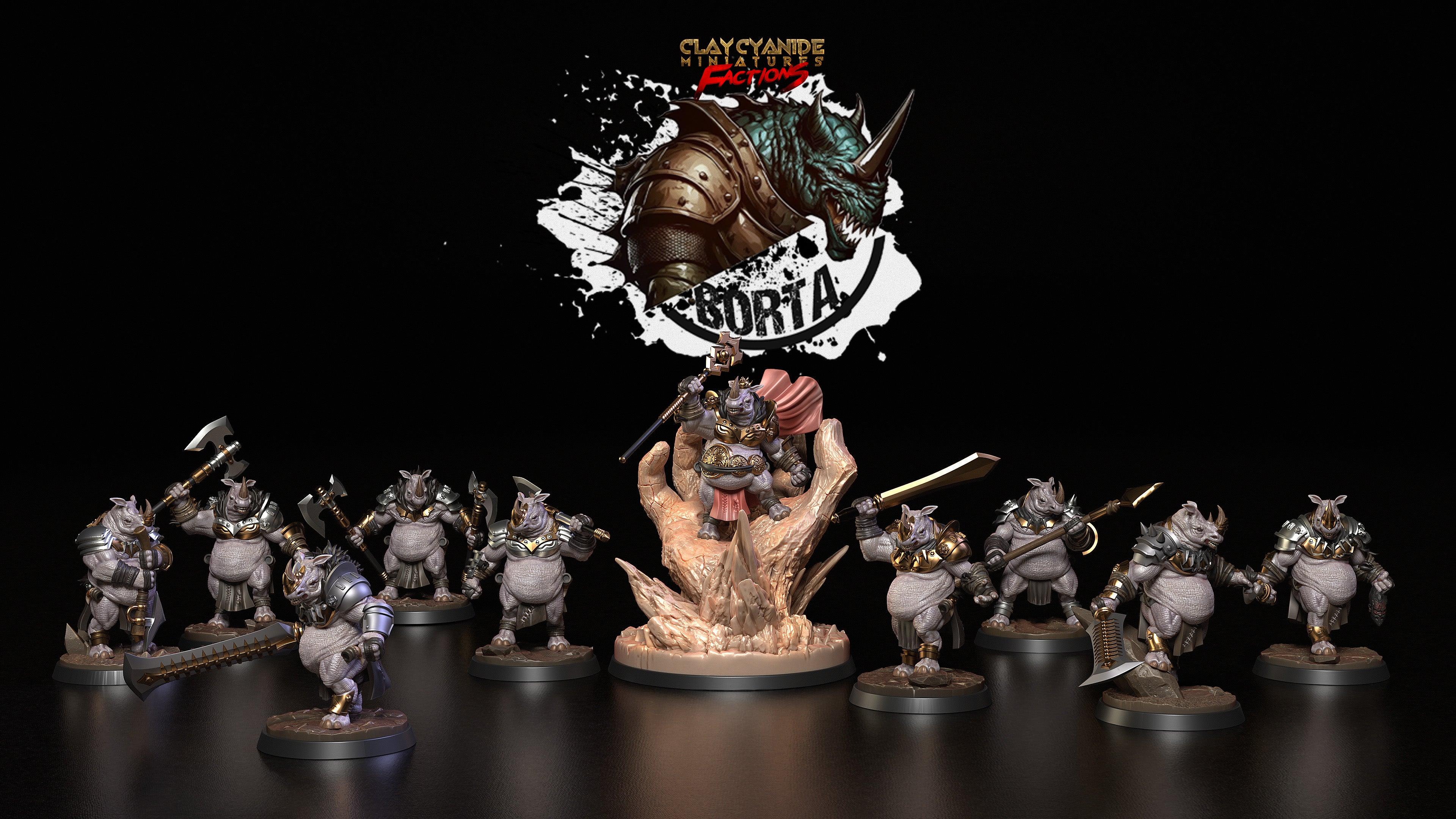 3D Printed Clay Cyanide Battle Borta Factions Tribe Ragnarok D&D