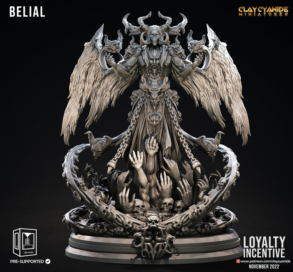 3D Printed Clay Cyanide Belial Princes of Hell Ragnarok D&D
