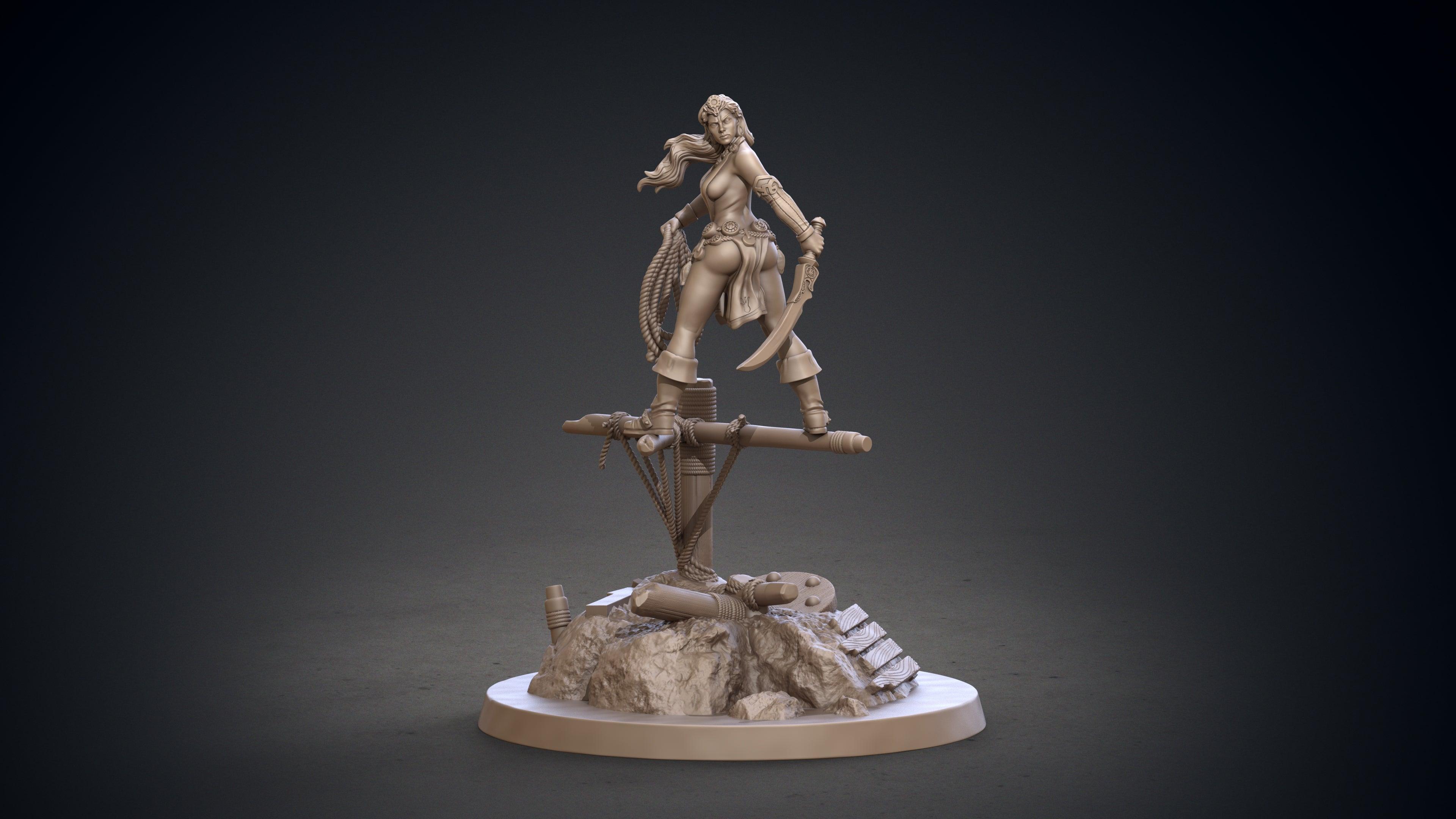 3D Printed Clay Cyanide Belit Hyborean Age Ragnarok D&D