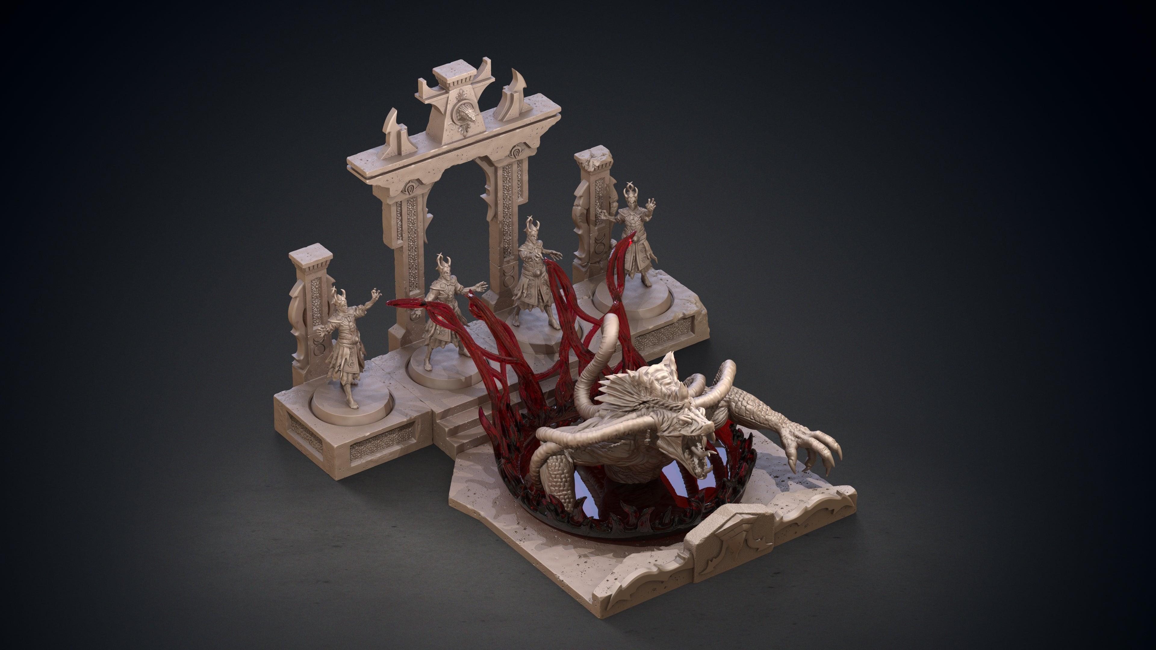 3D Printed Clay Cyanide Blackring Sorcerers Set Hyborean Age 28mm -32mm Ragnarok D&D
