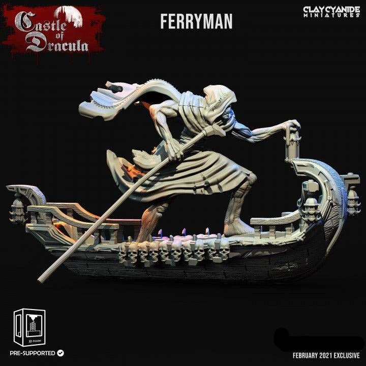 3D Printed Clay Cyanide Castle of Dracula - Ferryman 28mm 32mm D&D