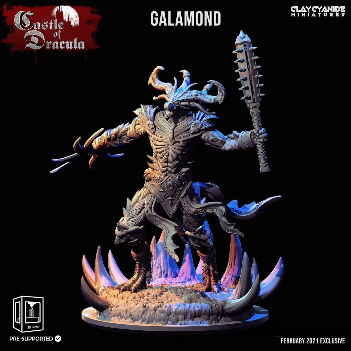 3D Printed Clay Cyanide Castle of Dracula - Galamond 28mm 32mm D&D