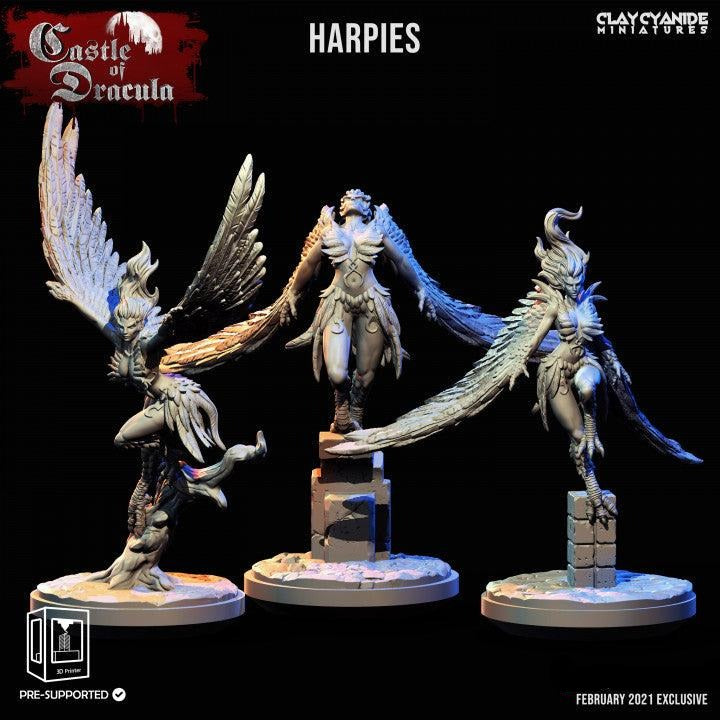 3D Printed Clay Cyanide Castle of Dracula - Harpies 28mm 32mm D&D