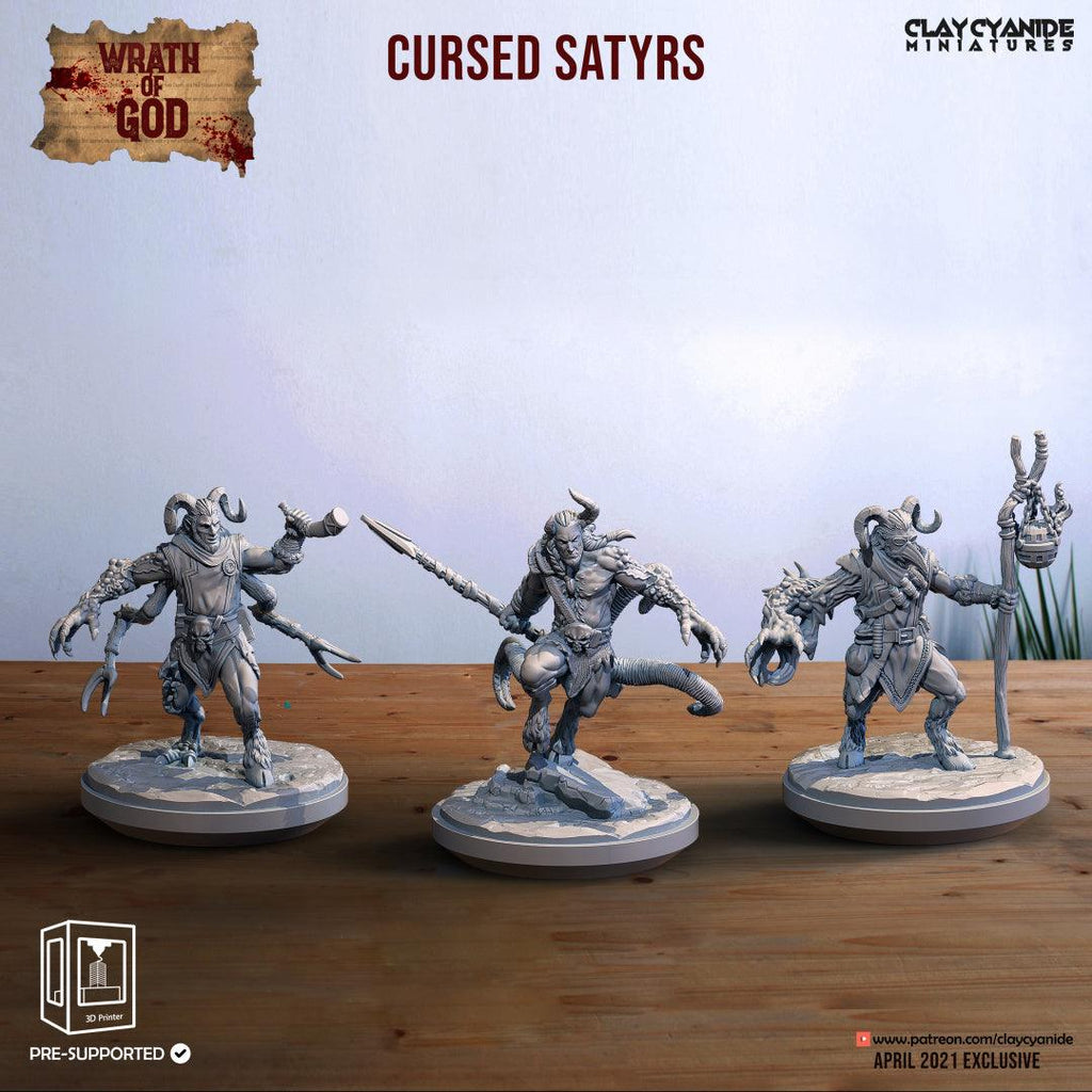 3D Printed Clay Cyanide Cursed Satyrs Wrath of Gods Ragnarok D&D