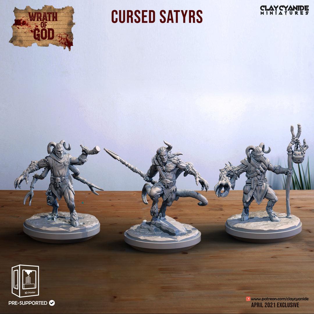 3D Printed Clay Cyanide Cursed Satyrs Wrath of Gods Ragnarok D&D