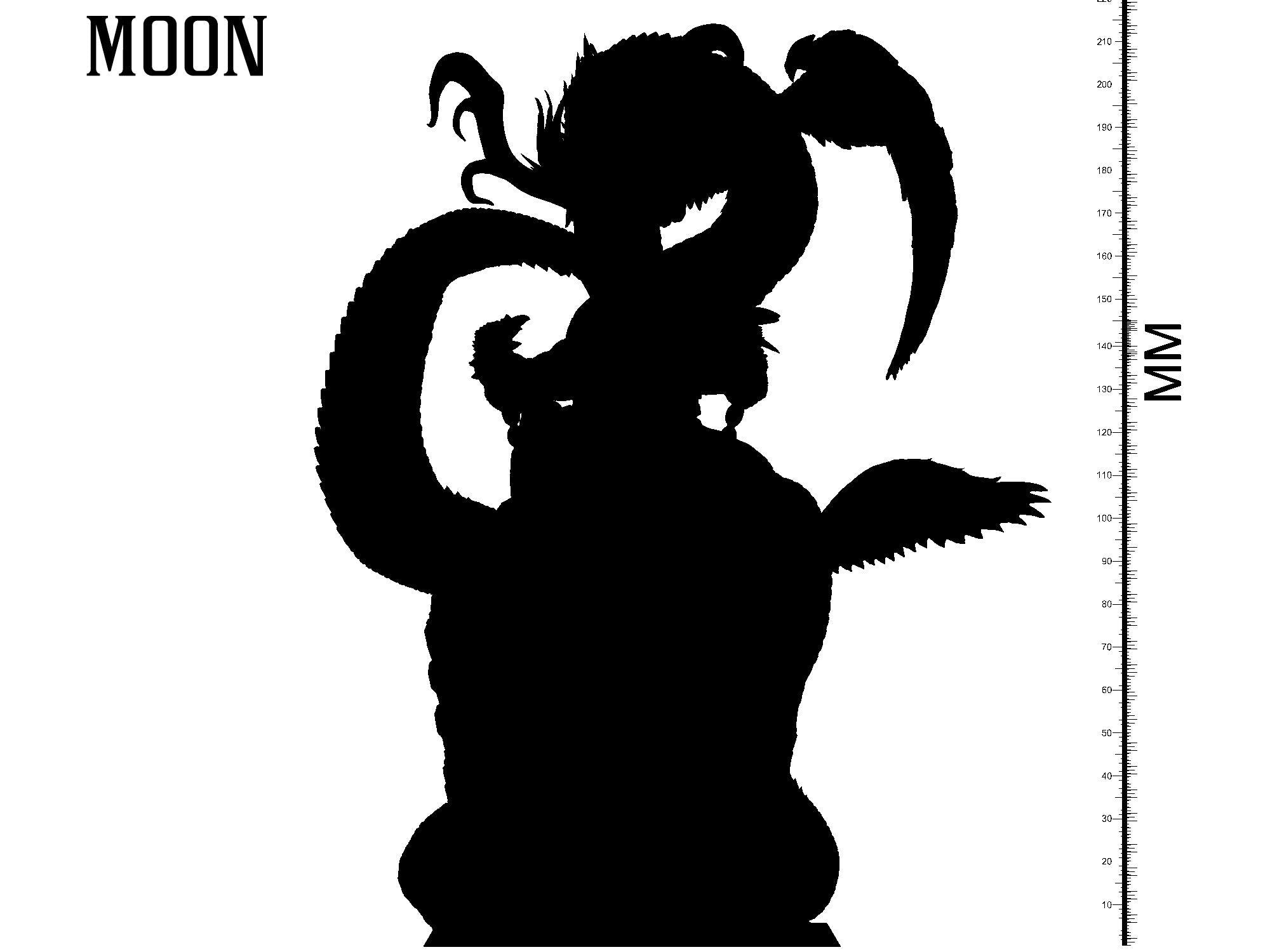 3D Printed Clay Cyanide Dragon of the Moon Tarot Ragnarok D&D