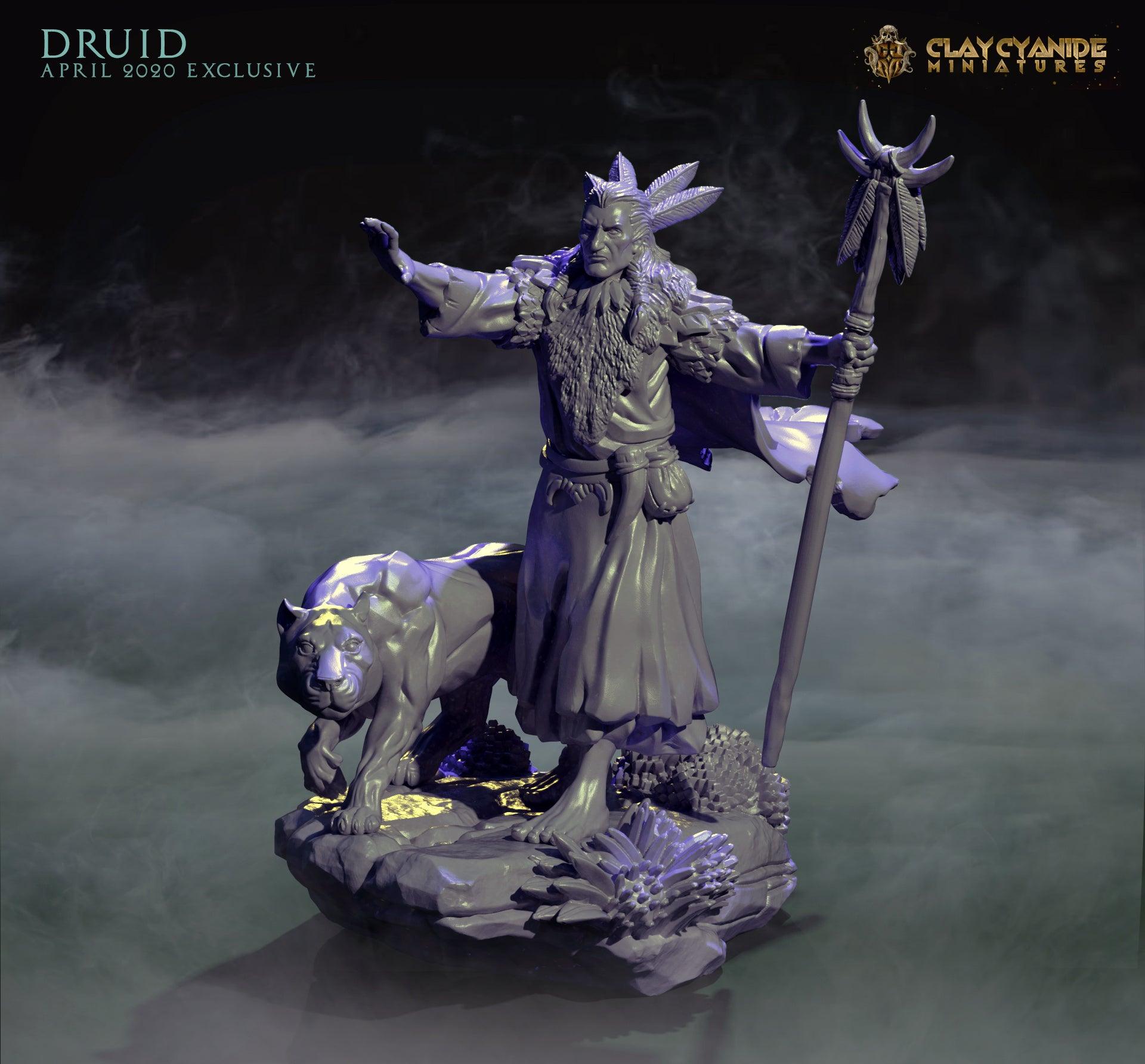 3D Printed Clay Cyanide Druid 28mm-32mm Ragnarok D&D