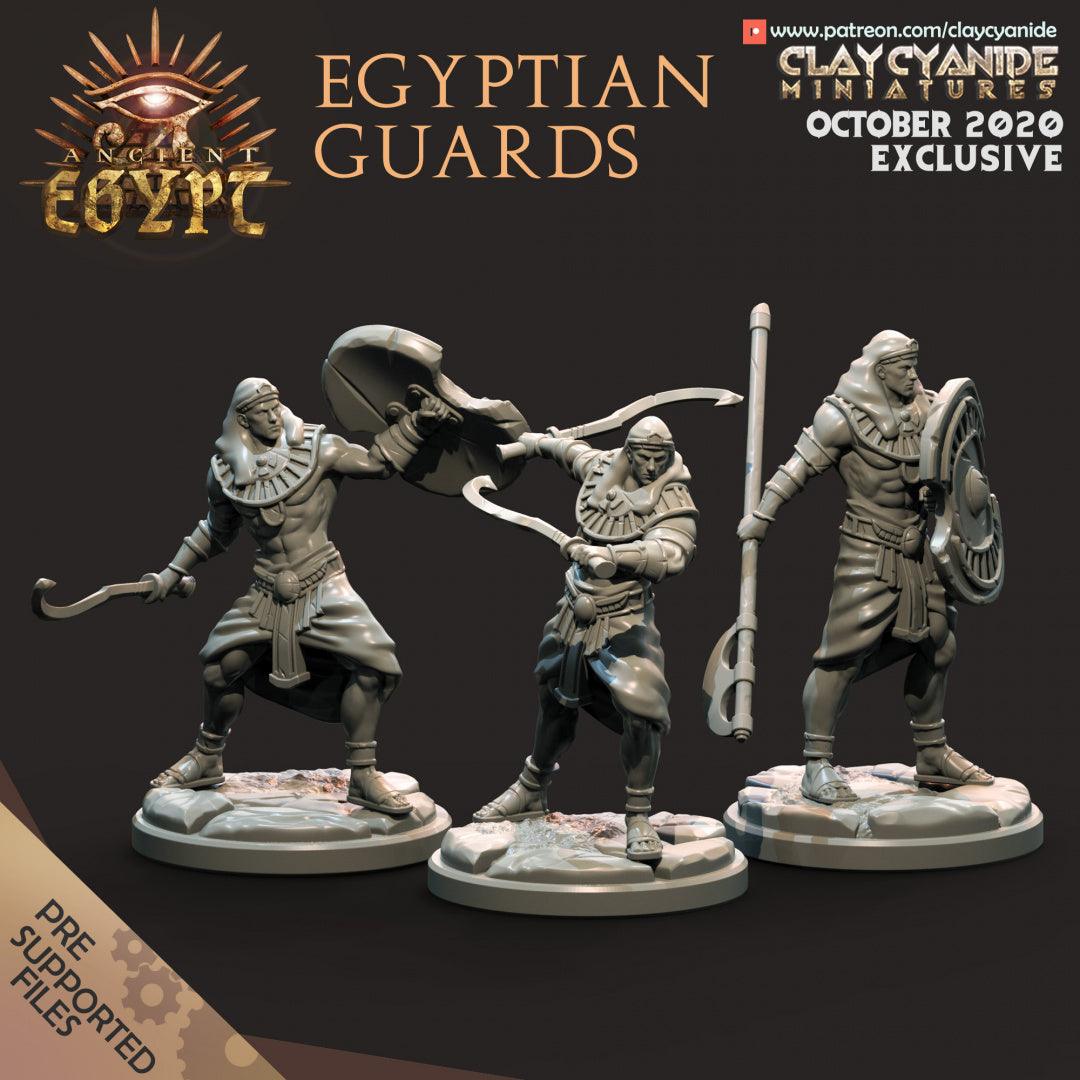 3D Printed Clay Cyanide Egyptian Guards Egyptian Mythology 28 32 mm D&D