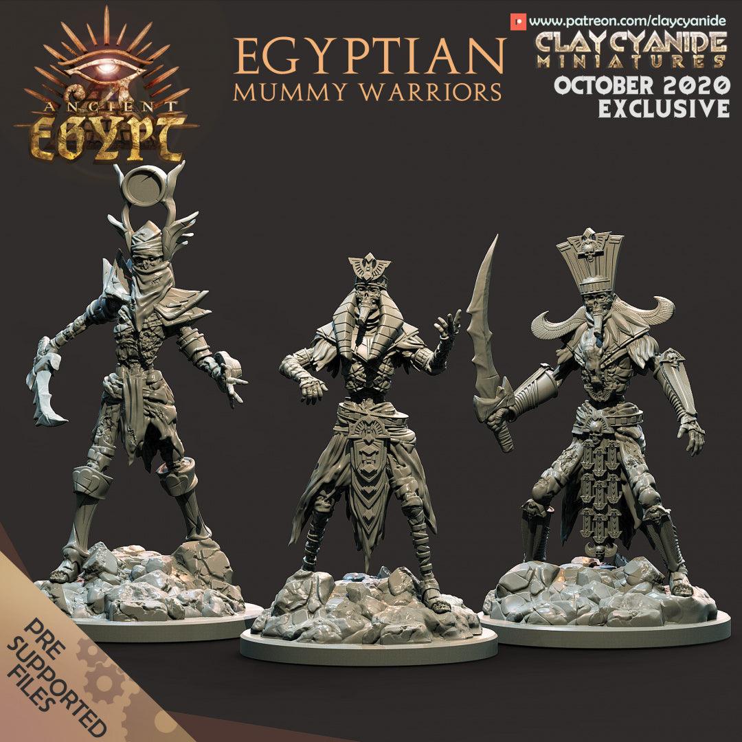 3D Printed Clay Cyanide Egyptian Mummy Warriors Egyptian Mythology 28 32 mm D&D