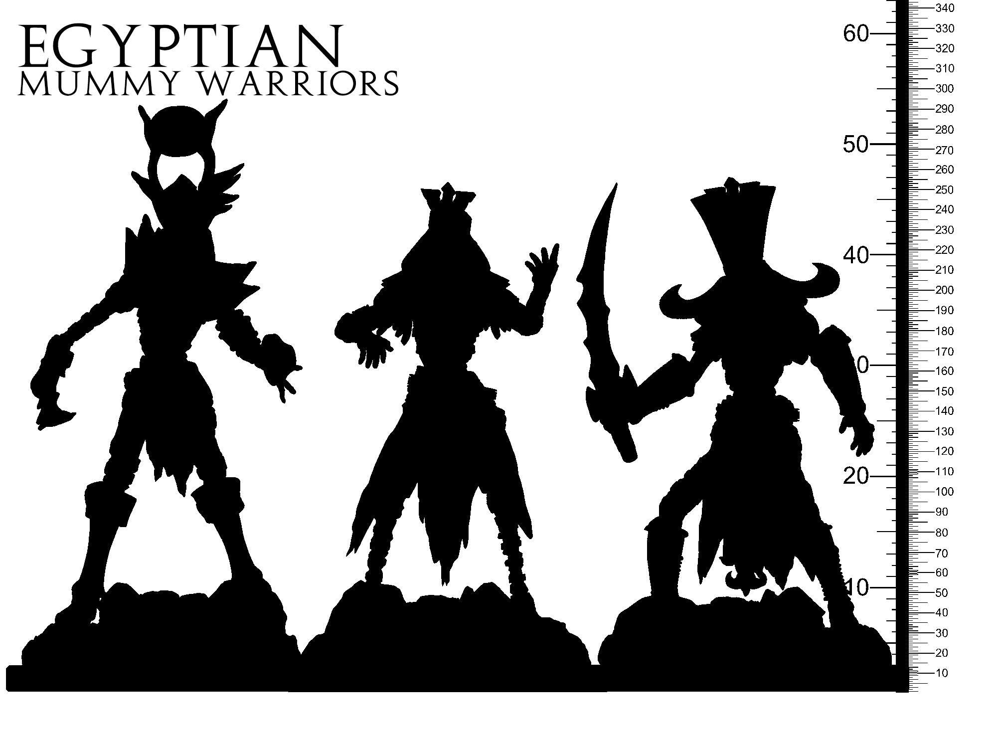 3D Printed Clay Cyanide Egyptian Mummy Warriors Egyptian Mythology 28 32 mm D&D