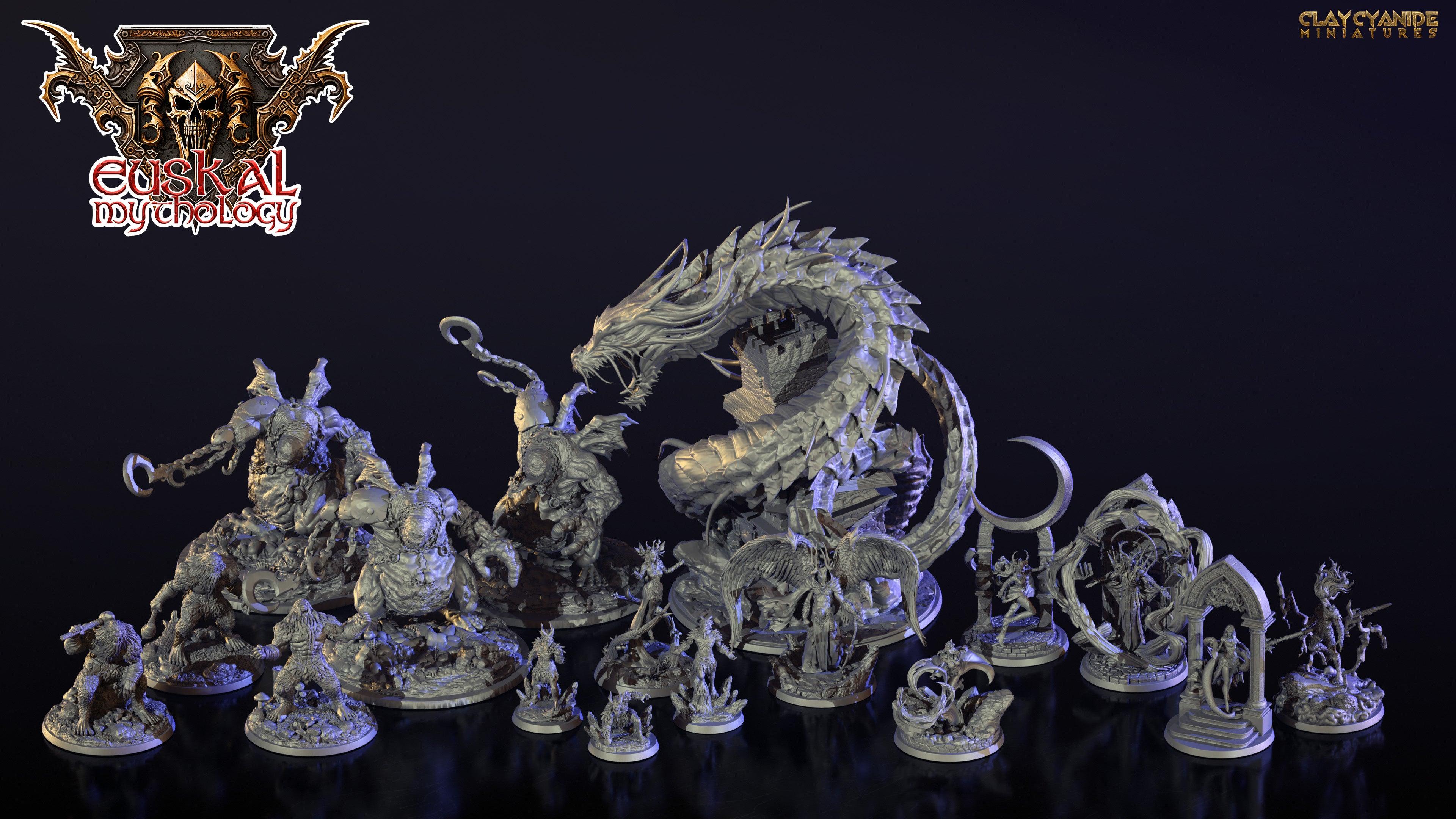 3D Printed Clay Cyanide Eki Euskal Mythology 28 32 mm D&D