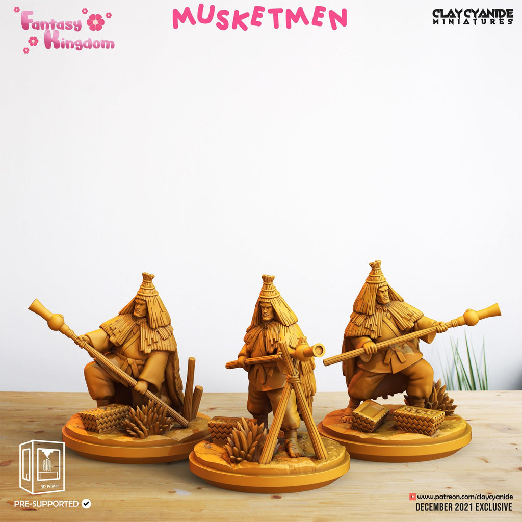 3D Printed Clay Cyanide Fantasy Kingdom - Musketmen 28mm 32mm D&D