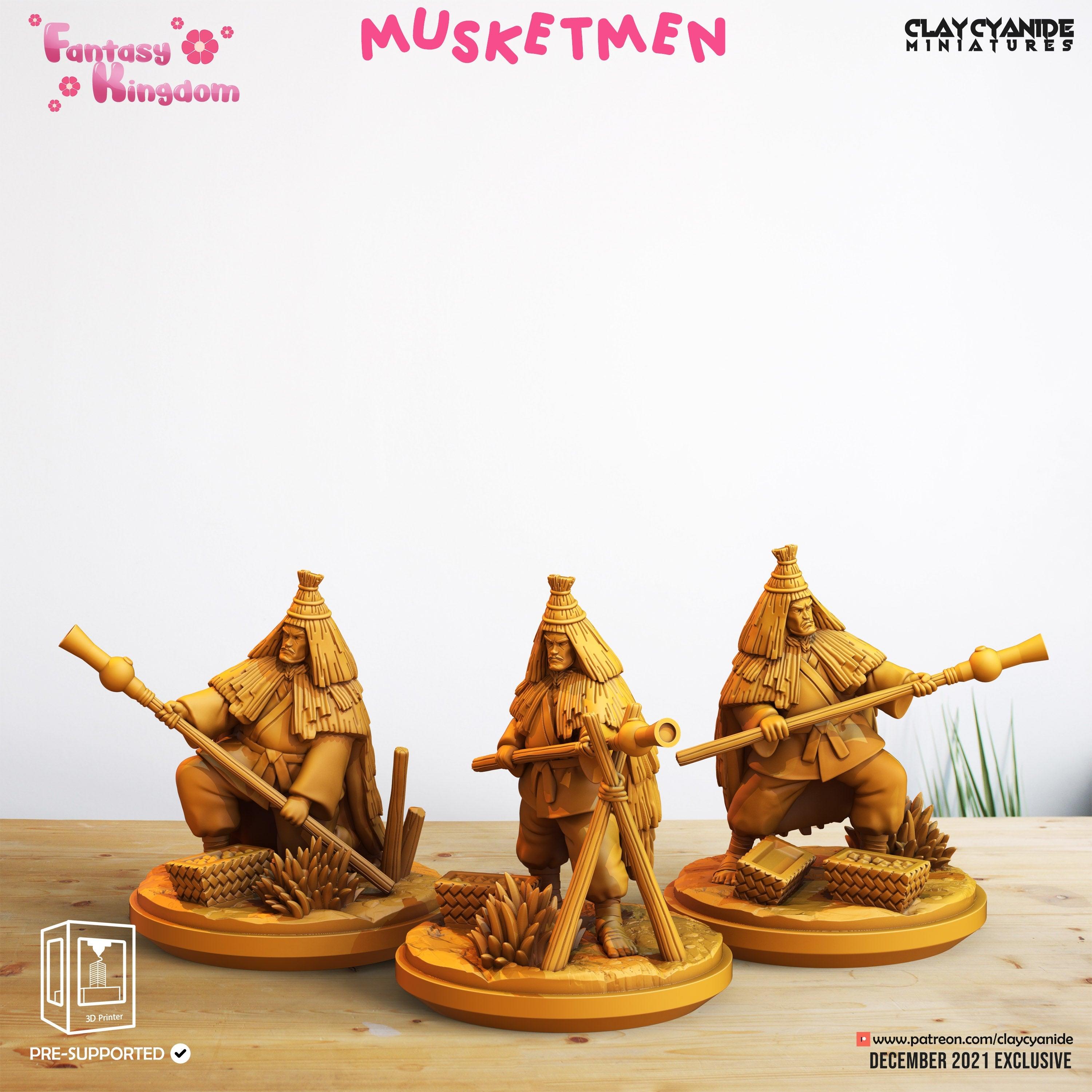 3D Printed Clay Cyanide Fantasy Kingdom - Musketmen 28mm 32mm D&D