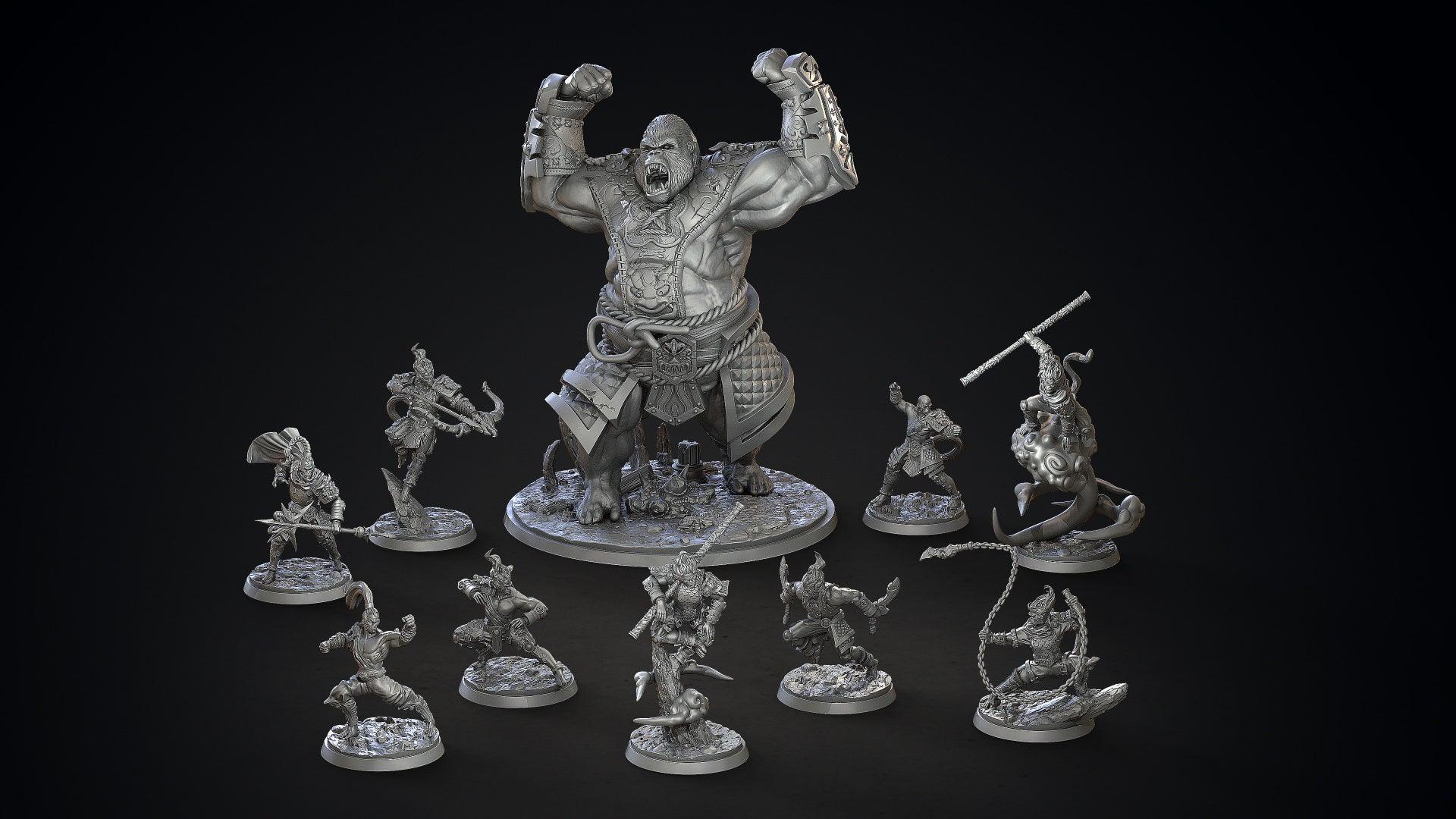 3D Printed Clay Cyanide Feng Zhizi Gorilla Men Tribes Factions Ragnarok D&D