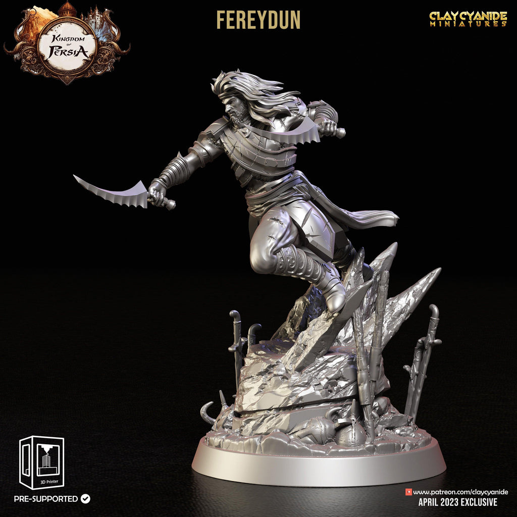 3D Printed Clay Cyanide Fereydun Kingdom of Persia 28 32 mm D&D