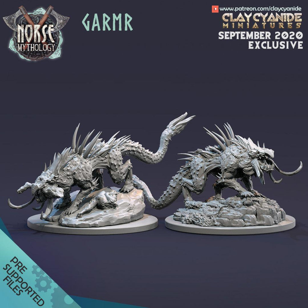 3D Printed Clay Cyanide Garmr Norse Mythology 28 32 mm D&D