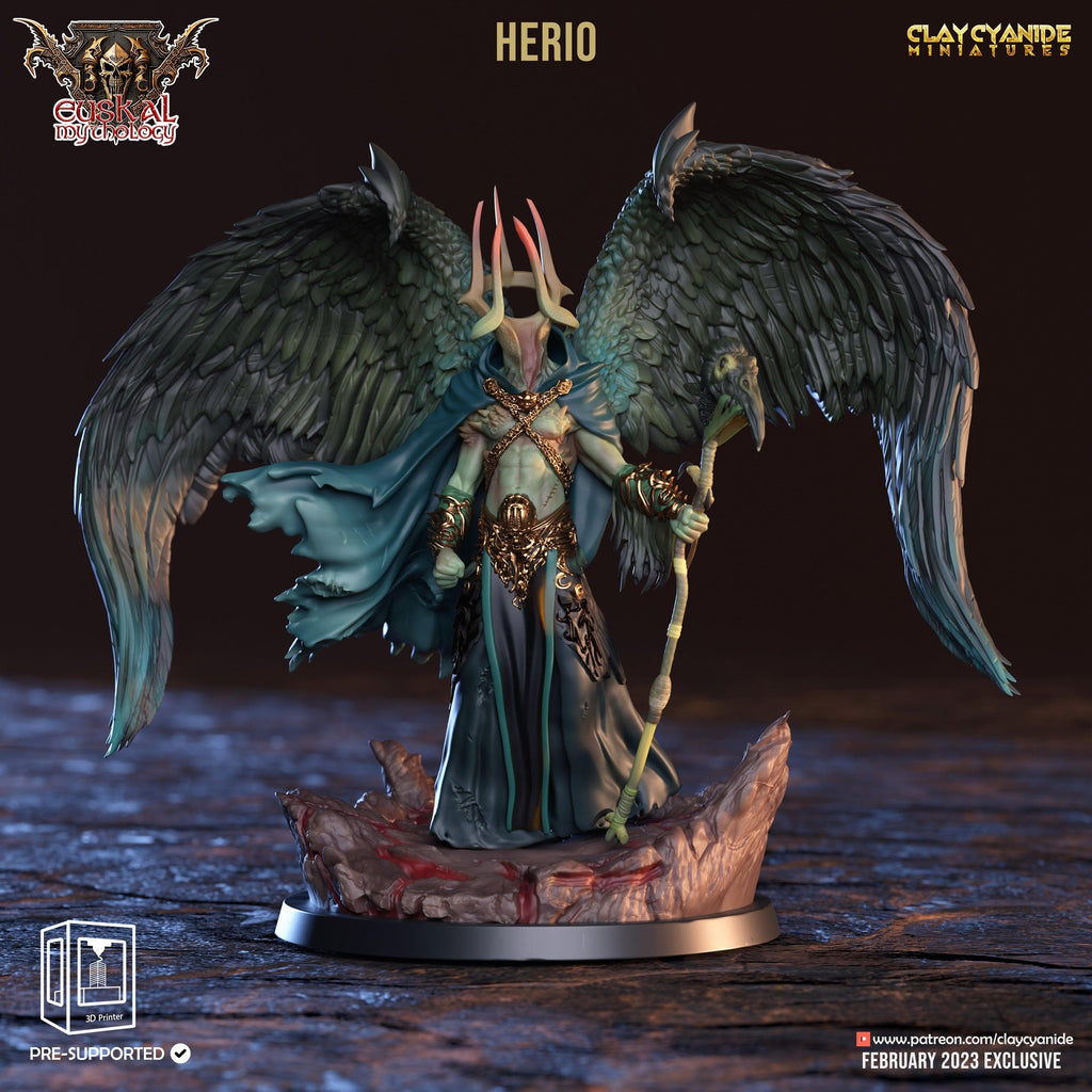 3D Printed Clay Cyanide Herio Euskal Mythology 28 32 mm D&D