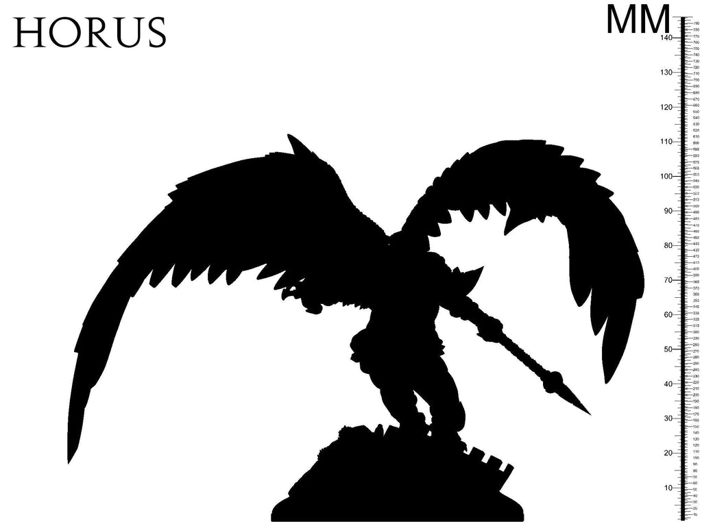 3D Printed Clay Cyanide Horus Egyptian Mythology 28 32 mm D&D